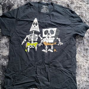 Nickelodeon Black Tee with Skeleton Graphic